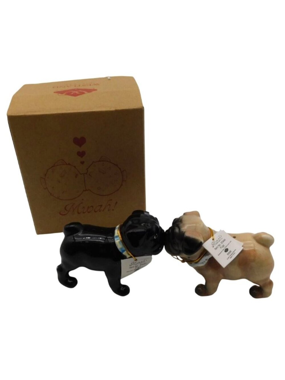 Westland Giftware Ceramic Pug Kisses Dog Kissing Salt and Pepper Shakers